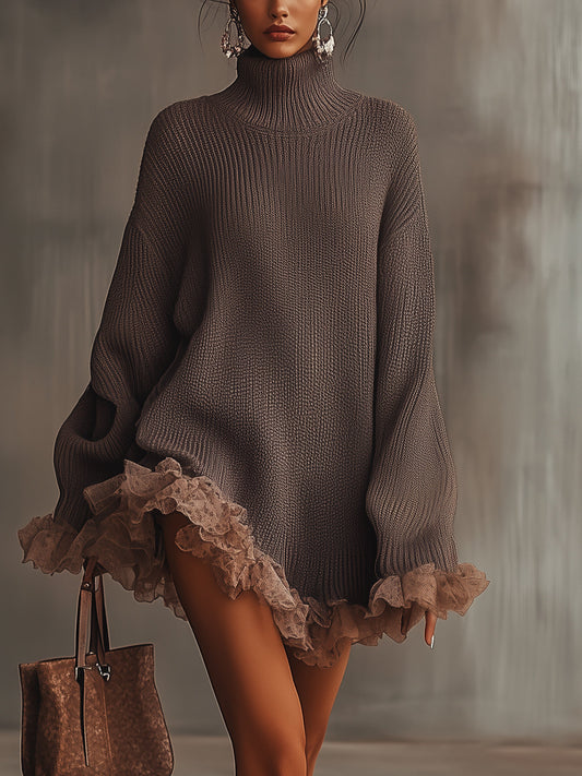 Rivana – Robe en tricot à ourlet volanté