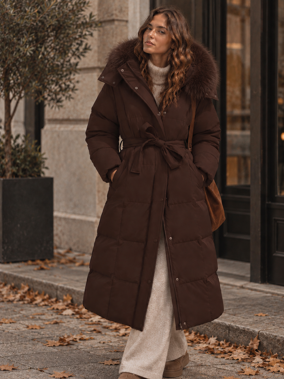 Ella – Manteau matelassé en coton avec ceinture