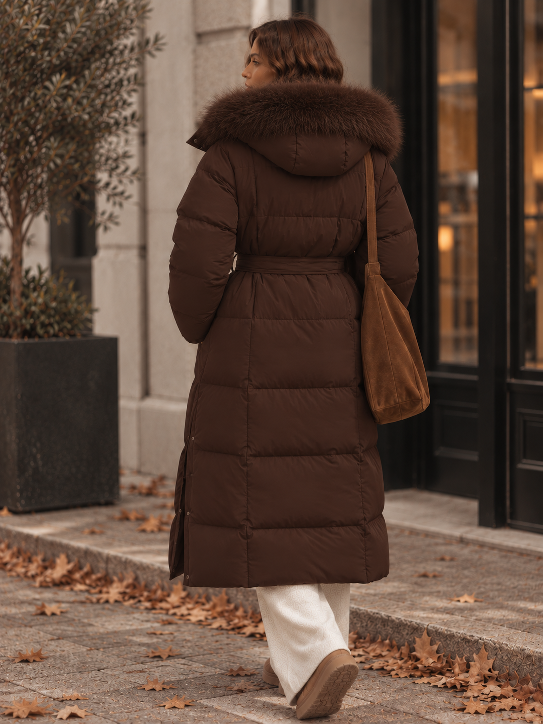 Ella – Manteau matelassé en coton avec ceinture